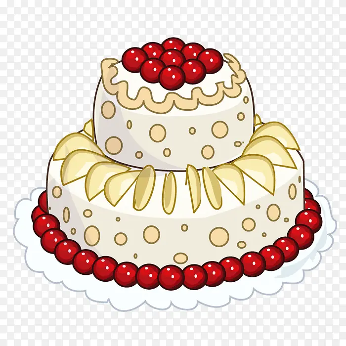 手绘甜品生日水果蛋糕