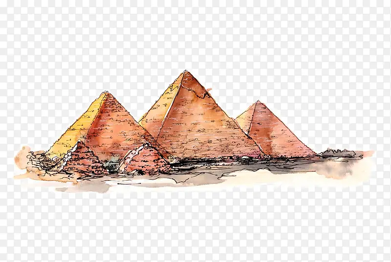 卡通手绘埃及金字塔