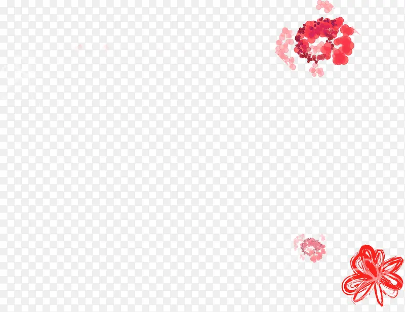 手绘红色花朵插画
