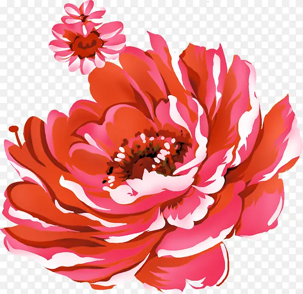 创意合成手绘红色的花朵