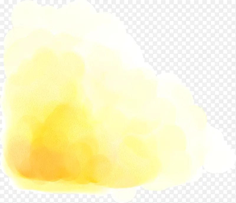 创意手绘水彩黄色的云朵