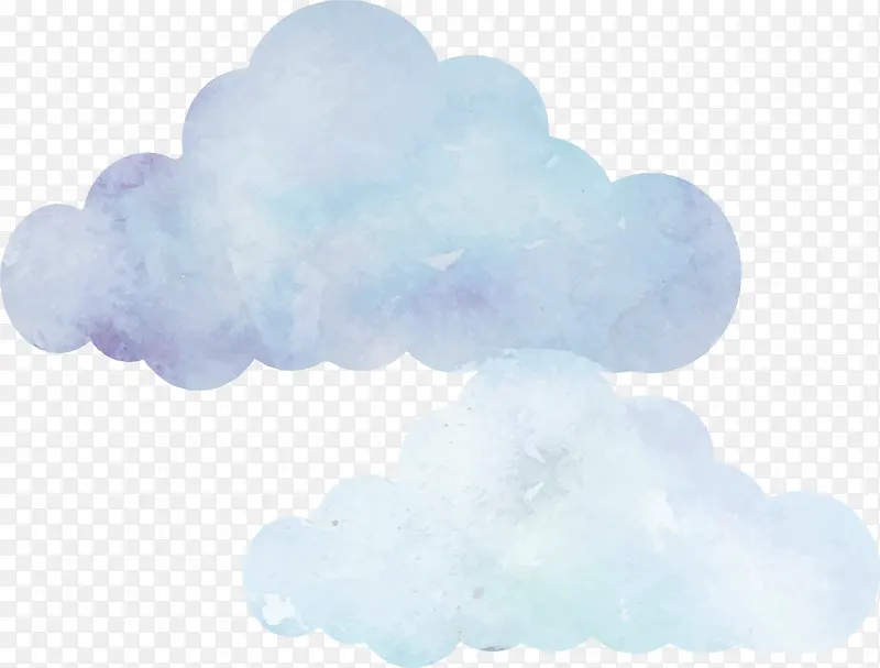 手绘水彩绘画云朵