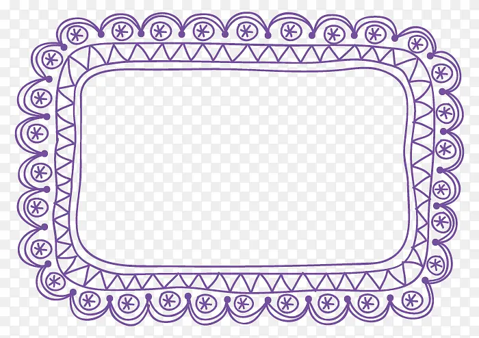 紫色手绘花边框纹理