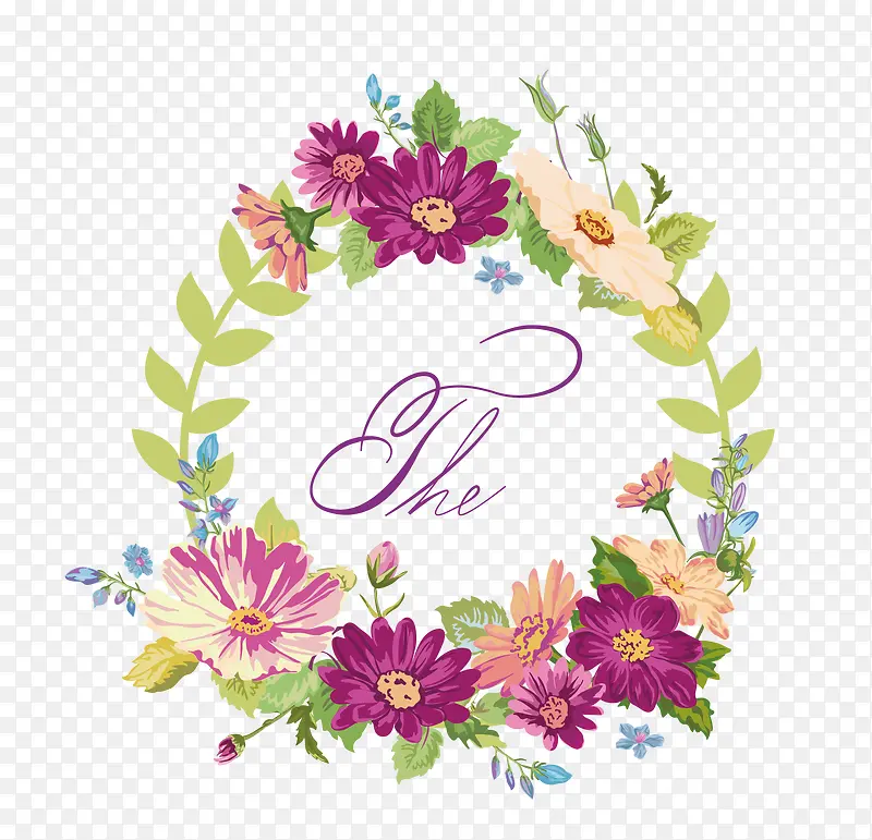 婚礼花卉边框
