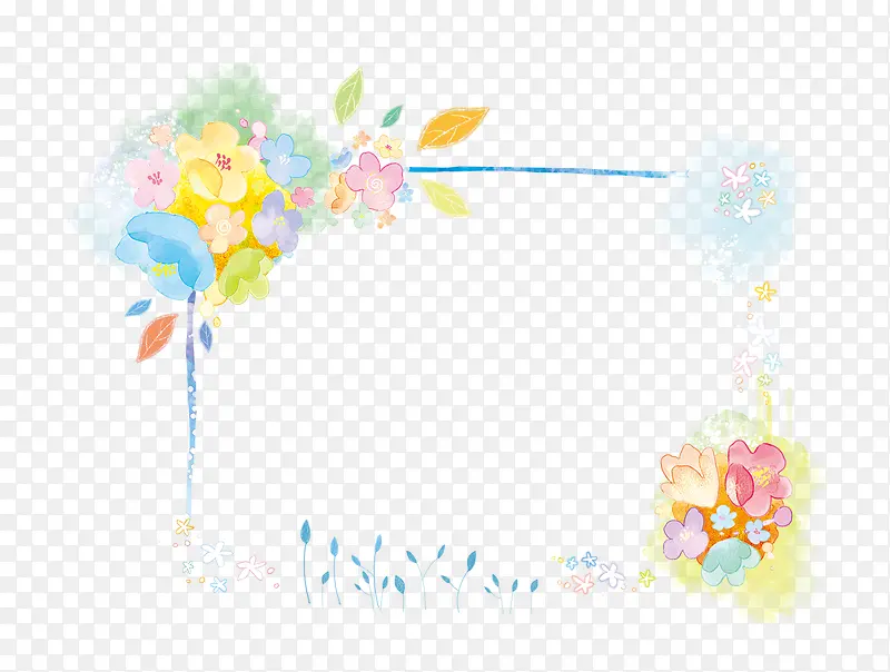 手绘花朵边框