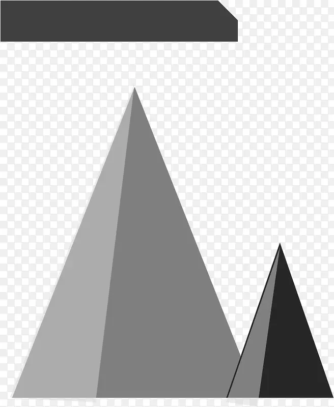 灰色透明立体三角形