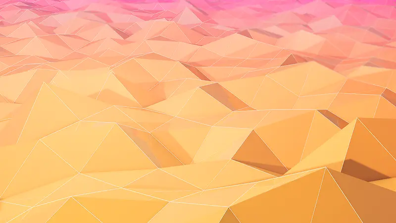 粉黄色立体三角形壁纸