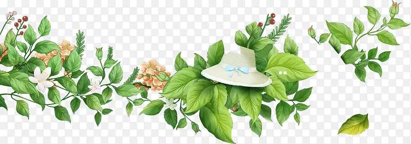 植物唯美绿叶漂浮修饰