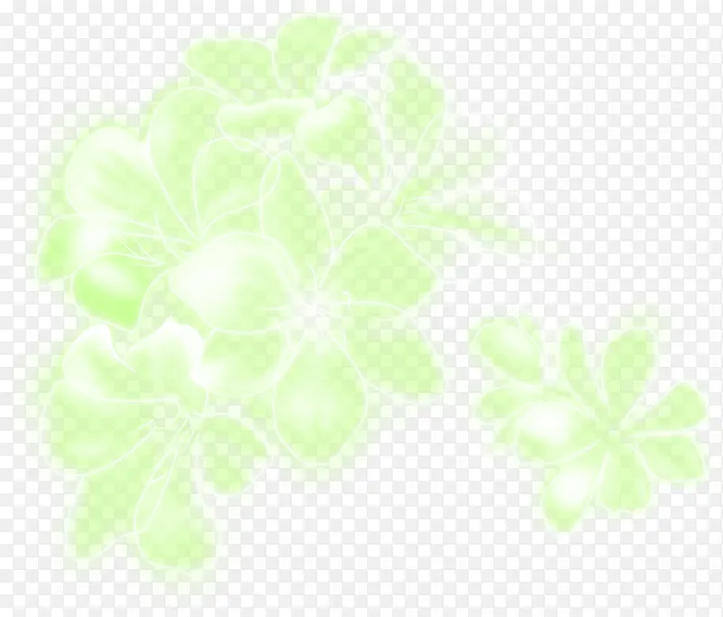 绿色清新手绘花朵