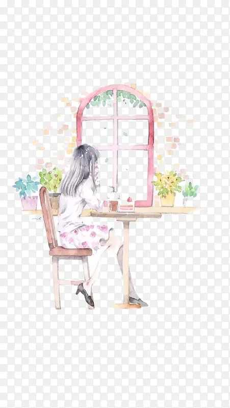 唯美手绘人物插画