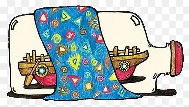 唯美 小清新 手绘  漂流瓶