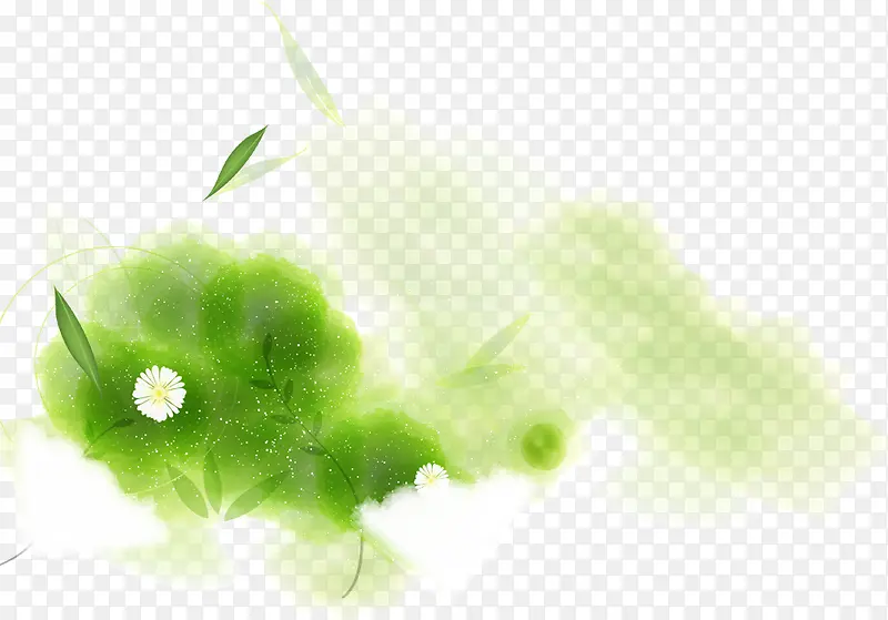 绿色清新手绘植物春季