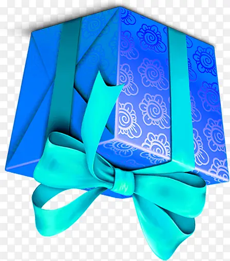蓝色花纹礼盒蓝色蝴蝶结