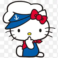蓝色蝴蝶结帽子可爱卡通猫咪