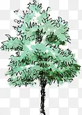 绿色卡通手绘树木清新