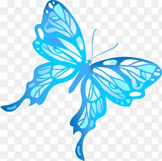 蓝色卡通可爱唯美蝴蝶
