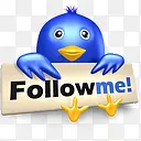 Follow me蓝色小鸟按钮