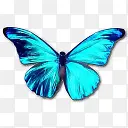 高清创意合成蓝色的花蝴蝶