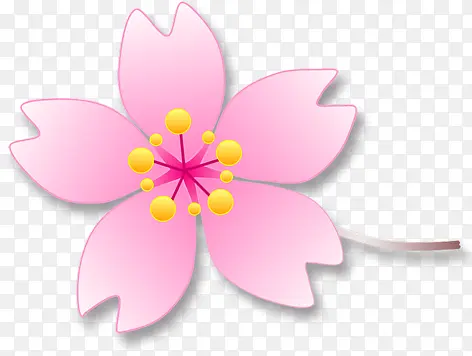 卡通粉红花朵花蕊