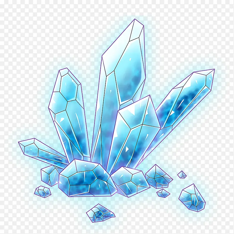 蓝色卡通水晶