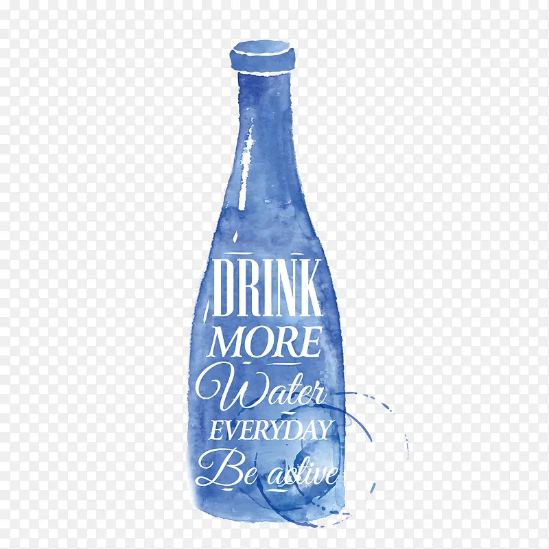 矢量蓝色水瓶