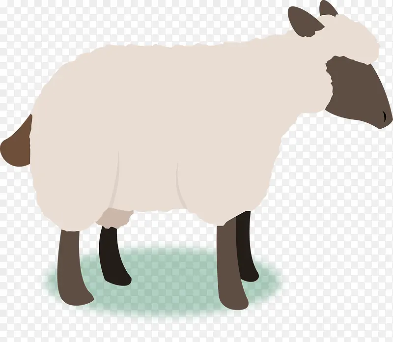 卡通羊动物矢量图