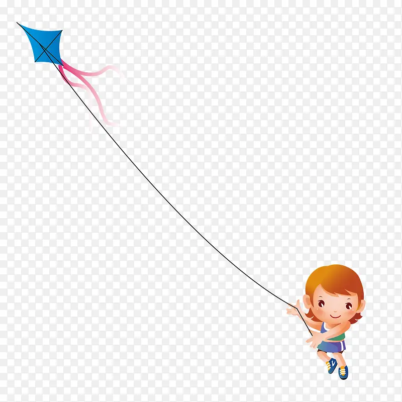 儿童玩耍放风筝矢量