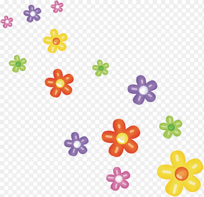 儿童节彩色漂浮花朵