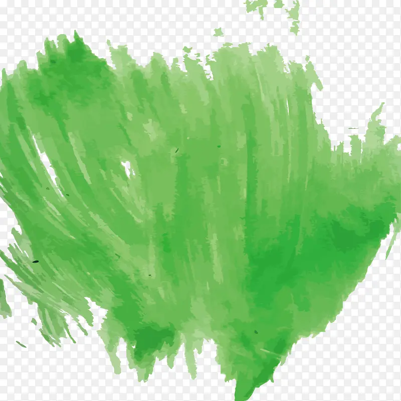 矢量绿色水彩装饰图案
