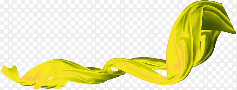 黄色卡通漂浮丝带设计