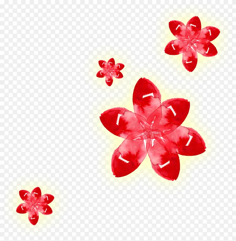 手绘红花水彩背景