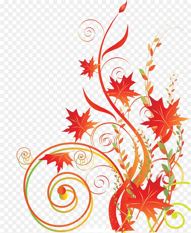 红色潮流花纹