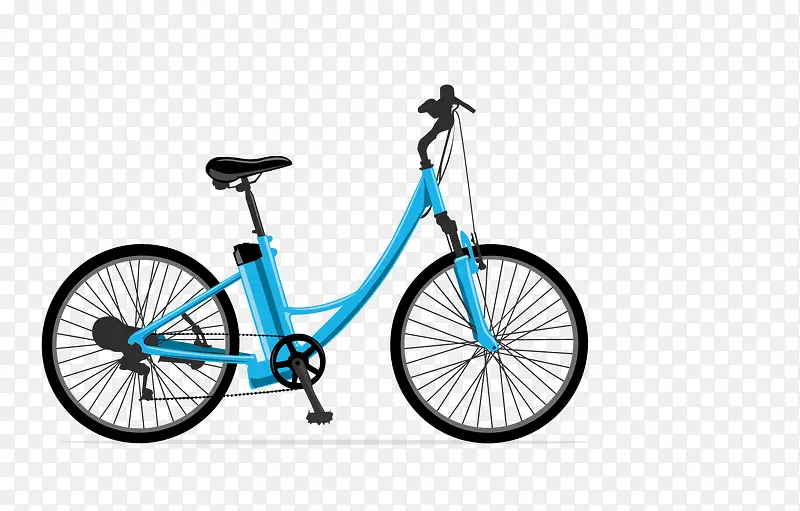 矢量蓝色自行车