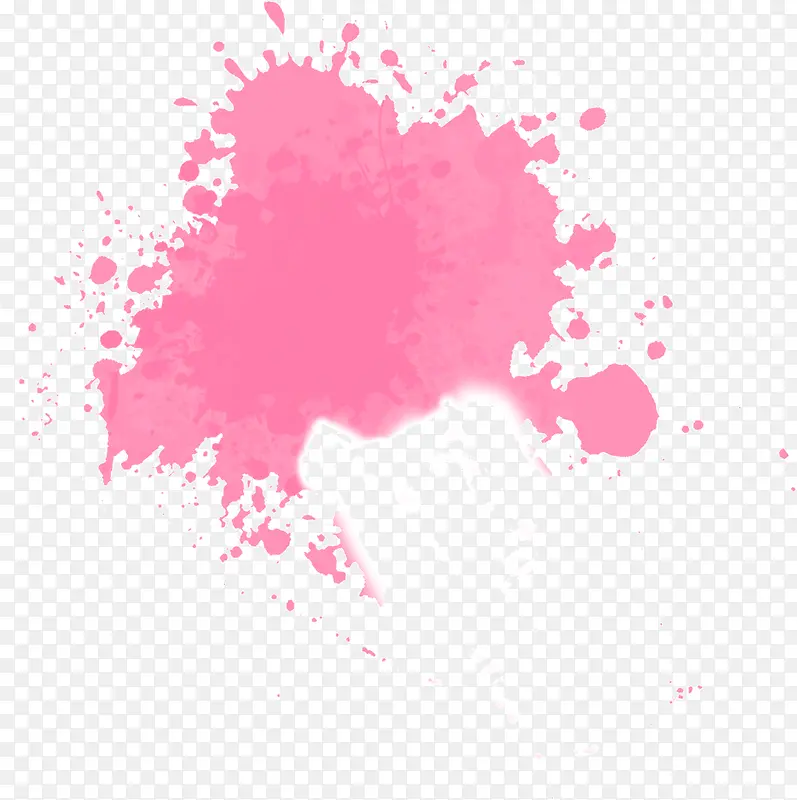 粉色不规则彩色水墨迹