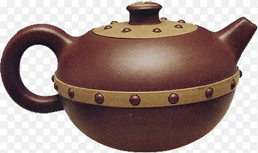 棕色古典茶壶铆钉设计