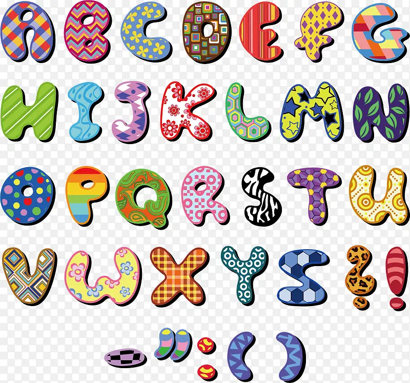 数字字母  卡通字母 海报字体