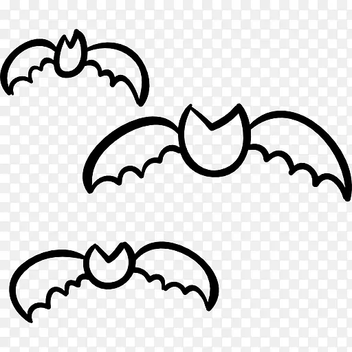 蝙蝠群轮廓图标