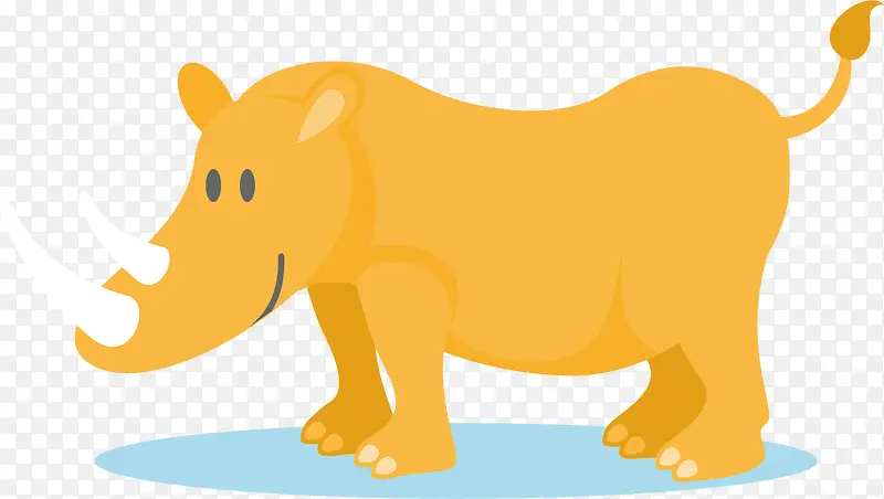 黄色犀牛矢量图