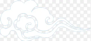 白色镂空祥云卡通七夕