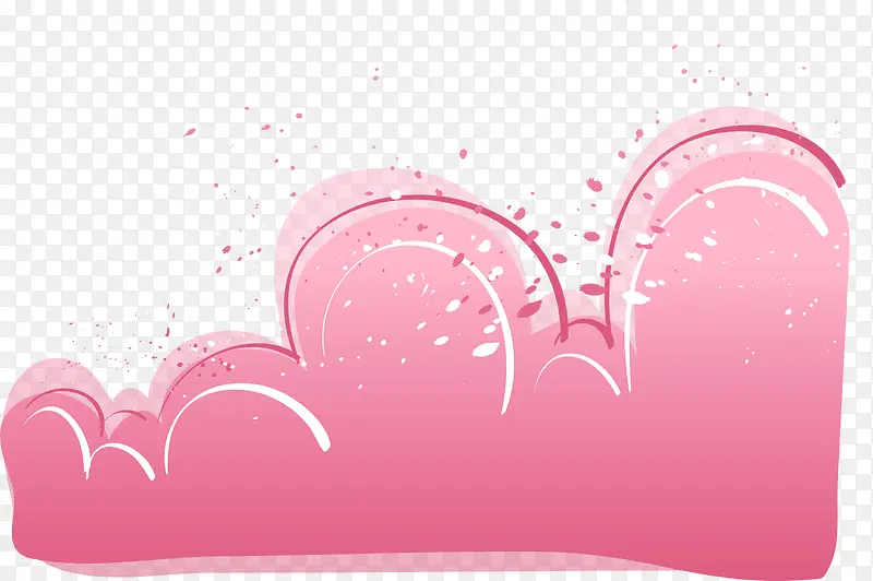 粉色漂浮情人节手绘