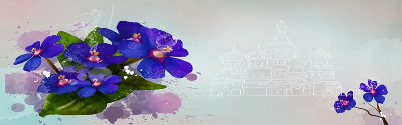 创意清新女装花朵背景图