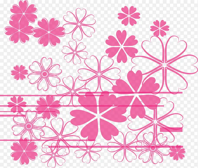 粉色花纹背景矢量图
