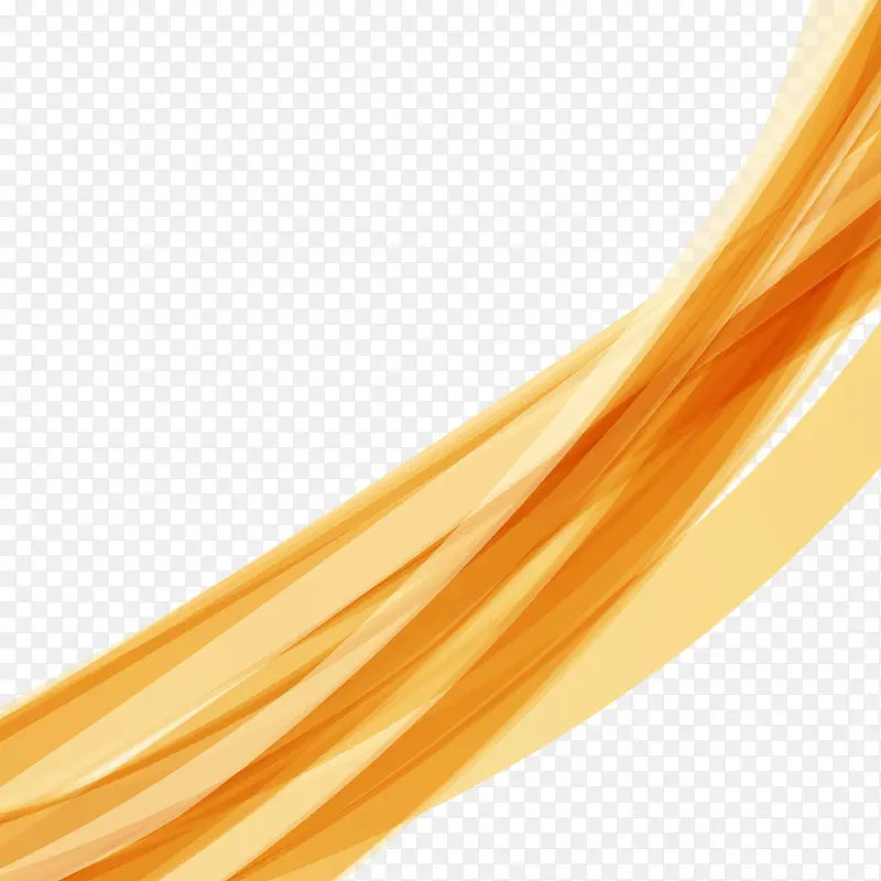 矢量橙色质感曲线线条素材