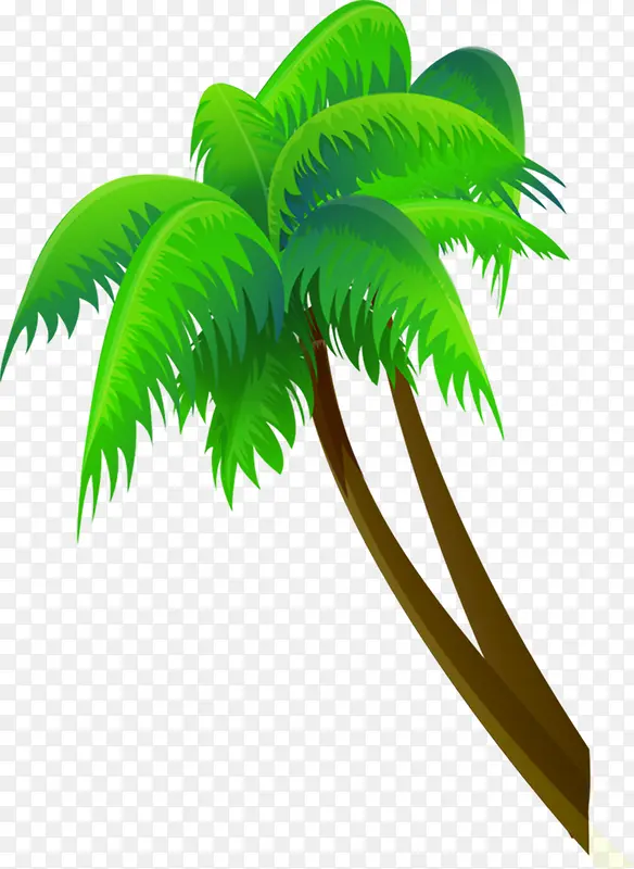 夏日沙滩椰树素材