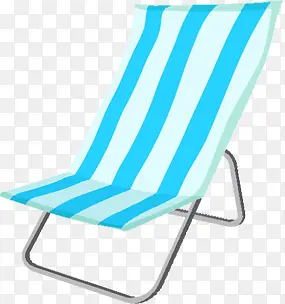 夏季蓝色条纹沙滩躺椅素材