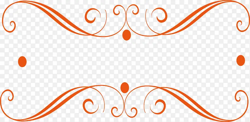 橘色欧式线条花纹