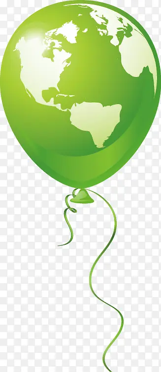 绿色地球气球，淘宝素材，绿色矢