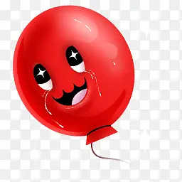 红色哭泣的气球素材卡通