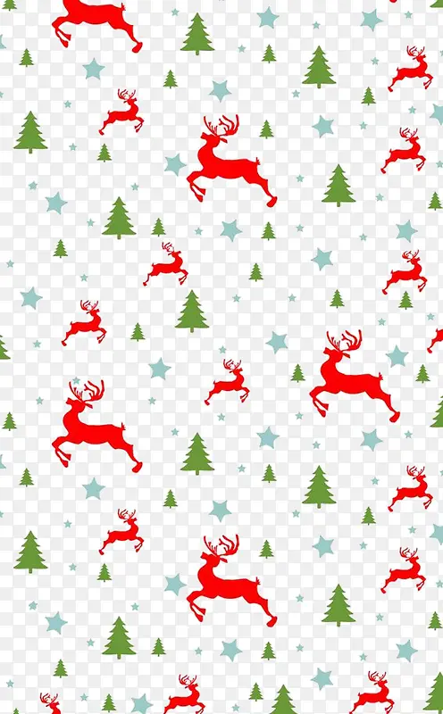 手绘圣诞树卡通麋鹿