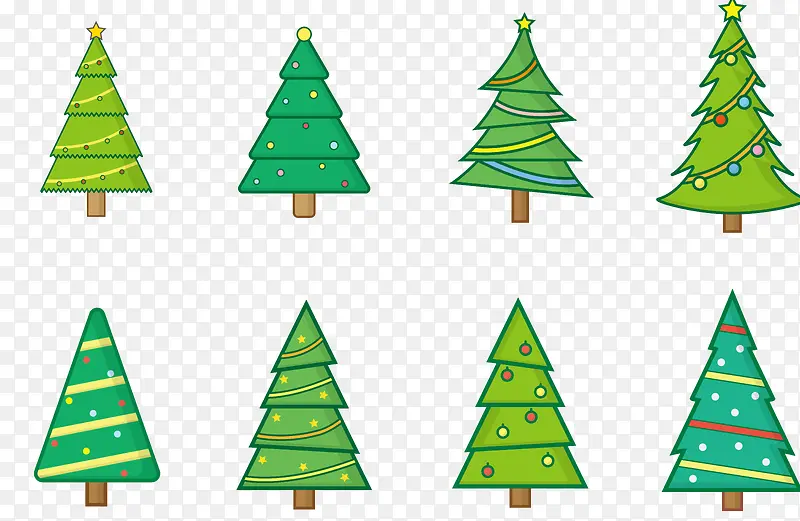 扁平化卡通圣诞树